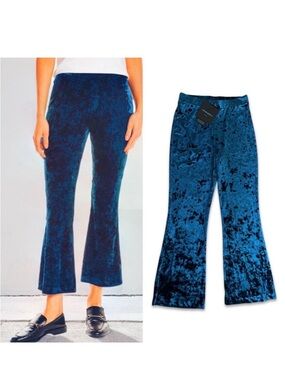NWT Cynthia Rowley Crushed Velvet Cropped Pants